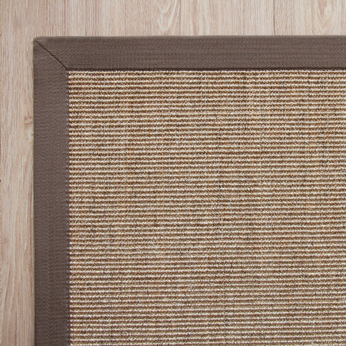 Brown Living Room Rug Countryside Plain Rug Sisal Anti-Slip Pet Friendly Washable Area Rug