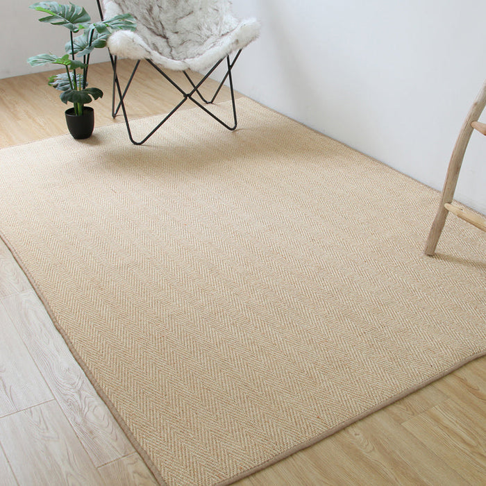 Minimal Solid Color Area Rug Multicolor Lodge Rug Sisal Anti-Slip Machine Washable Pet Friendly Rug for Home