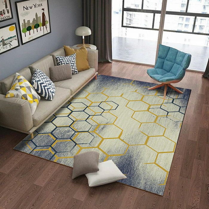 Classical Industrial Style Rug Multicolor Postmodernism Carpet Stain Resistant Pet Friendly Anti-Slip Rug for Room