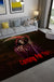 Hip Hop Living Room Rug Black Optical Illusions Skull Carpet Polypropylene Stain Resistant Pet Friendly Anti-Slip Backing Area Rug