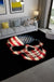 Hip Hop Living Room Rug Black Optical Illusions Skull Carpet Polypropylene Stain Resistant Pet Friendly Anti-Slip Backing Area Rug