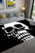 Hip Hop Living Room Rug Black Optical Illusions Skull Carpet Polypropylene Stain Resistant Pet Friendly Anti-Slip Backing Area Rug