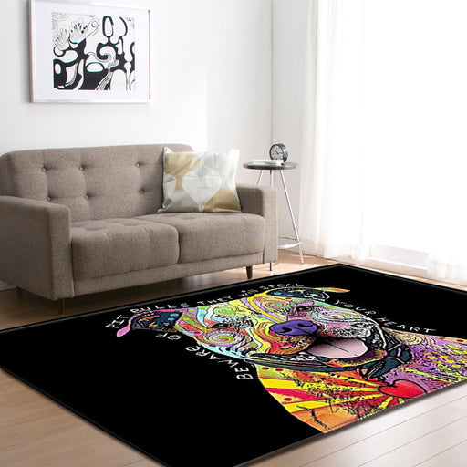 Cool Funky Area Rug Multi-Color Bulldog Print Carpet Machine Washable Stain Resistant Anti-Slip Rug for Home Decoration