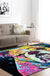 Cool Funky Area Rug Multi-Color Bulldog Print Carpet Machine Washable Stain Resistant Anti-Slip Rug for Home Decoration