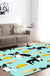 Cool Funky Area Rug Multi-Color Bulldog Print Carpet Machine Washable Stain Resistant Anti-Slip Rug for Home Decoration