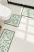 Feblilac White Flower Green Leaves Oval New Tech Velvet Bathroom Mat Toilet U-Shaped Floor Mat