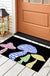 Feblilac Black Background Color Mushroom PVC Coil Door Mat