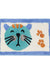 Feblilac Cat and the Footprints Blue Ground Bath Mat