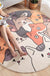 Lovely Cartoon Printed Rug Multi-Colored Lamb Wool Carpet Washable Anti-Slip Area Rug for Childrens Bedroom