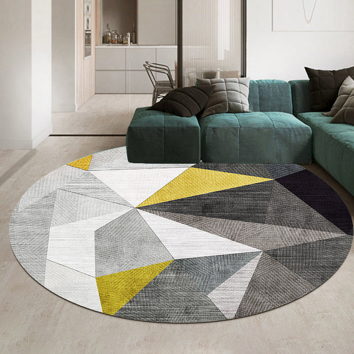 Casual Minimalist Rug Multi-Color Geometric Pattern Carpet Non-Slip Backing Area Rug for Bedroom