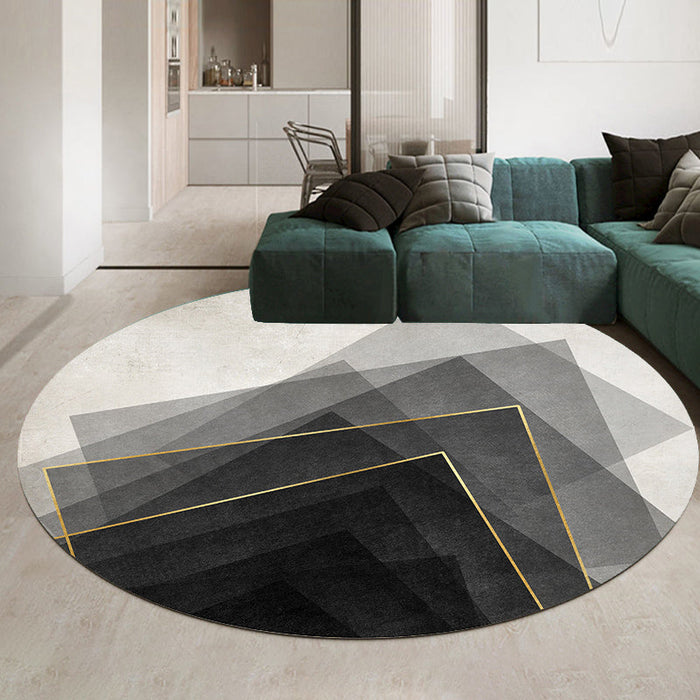 Casual Minimalist Rug Multi-Color Geometric Pattern Carpet Non-Slip Backing Area Rug for Bedroom