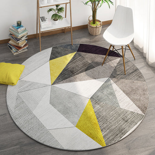 Casual Minimalist Rug Multi-Color Geometric Pattern Carpet Non-Slip Backing Area Rug for Bedroom