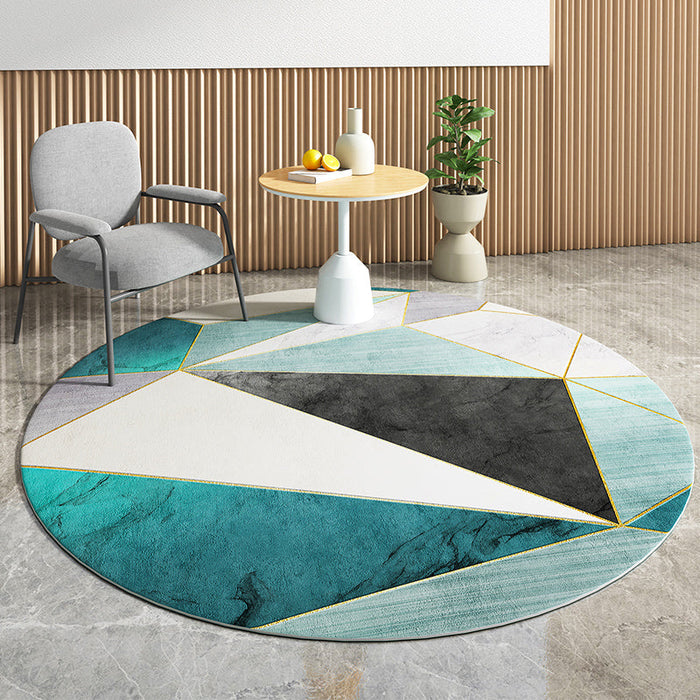 Casual Minimalist Rug Multi-Color Geometric Pattern Carpet Non-Slip Backing Area Rug for Bedroom