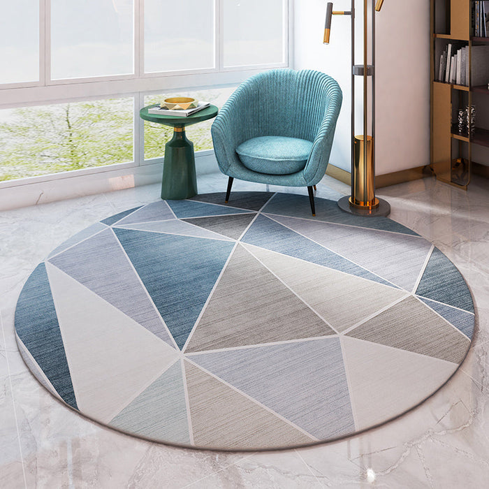 Casual Minimalist Rug Multi-Color Geometric Pattern Carpet Non-Slip Backing Area Rug for Bedroom