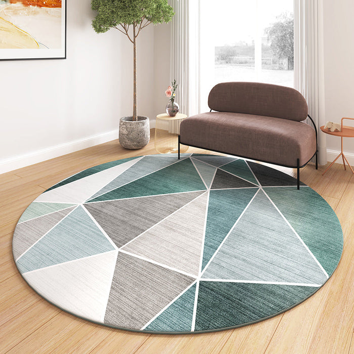 Casual Minimalist Rug Multi-Color Geometric Pattern Carpet Non-Slip Backing Area Rug for Bedroom