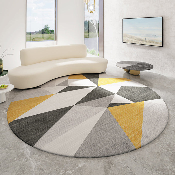 Casual Minimalist Rug Multi-Color Geometric Pattern Carpet Non-Slip Backing Area Rug for Bedroom