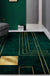 Modern Abstract Patterned Rug Dark Green Cotton Blend Area Rug Easy Care Pet Friendly Carpet for Living Room