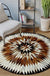 Creative Living Room Rug Multi-Color Geo Printed Area Rug Cowhide Stain-Resistant Pet Friendly Carpet