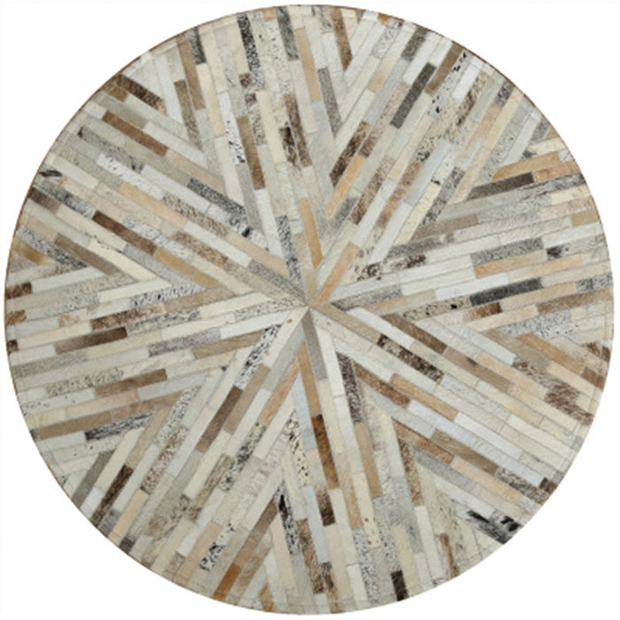 Creative Living Room Rug Multi-Color Geo Printed Area Rug Cowhide Stain-Resistant Pet Friendly Carpet