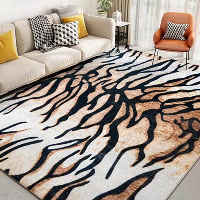 Simple Geometric Patterned Rug Multi Colored Nordic Carpet Polypropylene Anti-Slip Backing Washable Area Rug for Decor