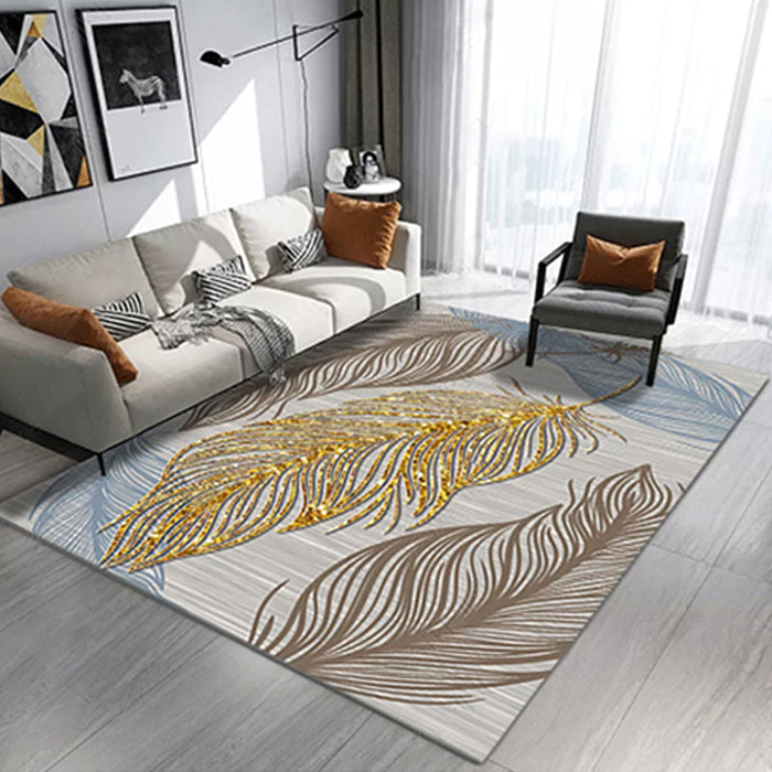 Simple Geometric Patterned Rug Multi Colored Nordic Carpet Polypropylene Anti-Slip Backing Washable Area Rug for Decor