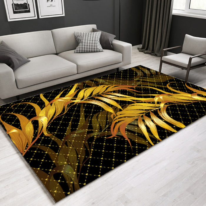 Modern Plant Printed Rug Multi-Color Polypropylene Area Rug Pet Friendly Machine Washable Carpet for Room