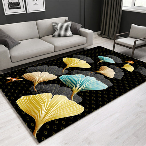 Modern Plant Printed Rug Multi-Color Polypropylene Area Rug Pet Friendly Machine Washable Carpet for Room