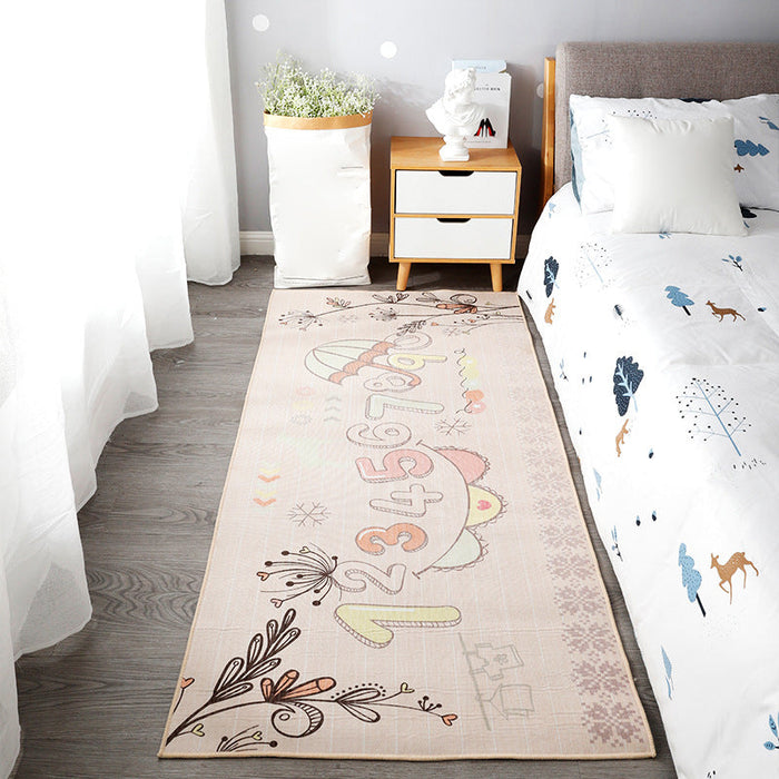 Cute Kids Room Rug Multi Colored Animal Printed Area Rug Polypropylene Non-Slip Backing Easy Care