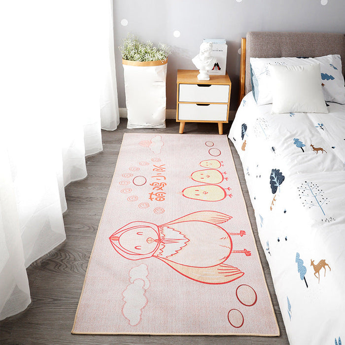 Cute Kids Room Rug Multi Colored Animal Printed Area Rug Polypropylene Non-Slip Backing Easy Care