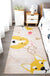 Cute Kids Room Rug Multi Colored Animal Printed Area Rug Polypropylene Non-Slip Backing Easy Care