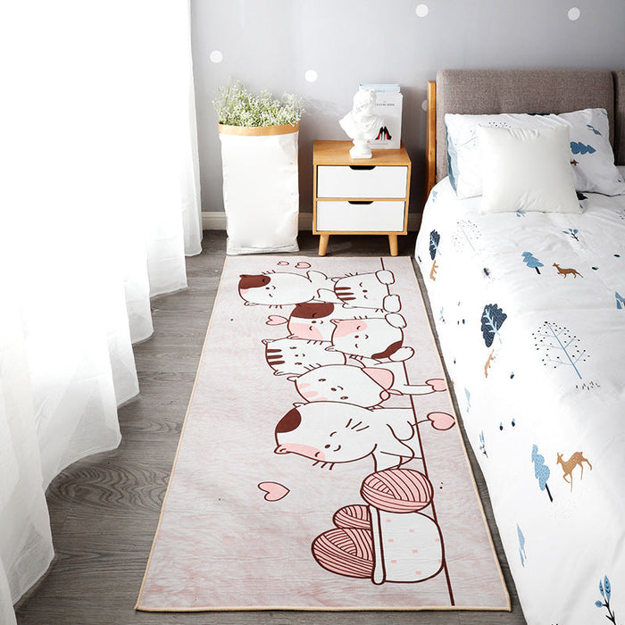 Cute Kids Room Rug Multi Colored Animal Printed Area Rug Polypropylene Non-Slip Backing Easy Care