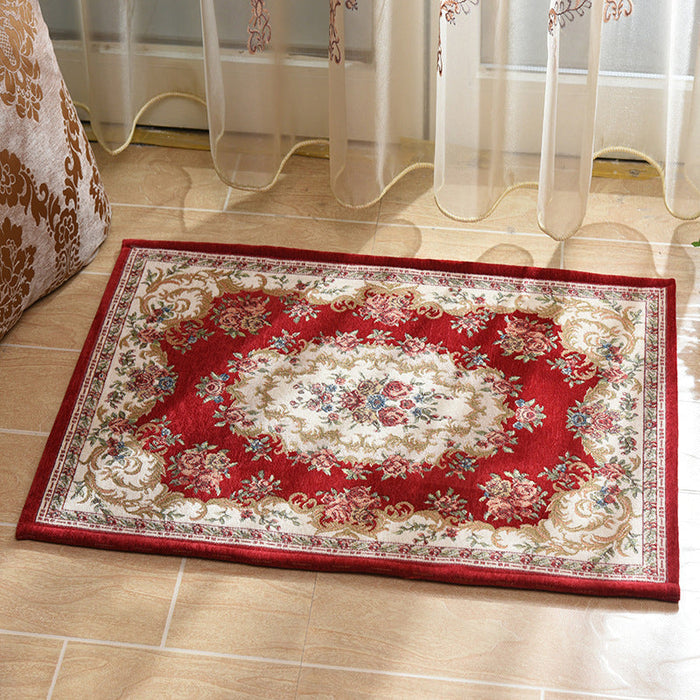 Multi Colored Bedroom Rug Shabby Chic Flower Print Area Rug Acrylic Non-Slip Backing Stain-Resistant Carpet