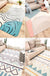 Multi-Color Bedroom Rug Calming Color Block Area Rug Cotton Blend Pet Friendly Easy Care Indoor Rug