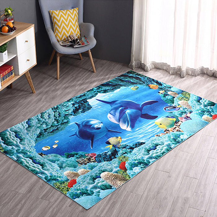 Modern Home Decoration Rug Multicolor Geography Area Rug Polyster Easy Care Washable Indoor Rug