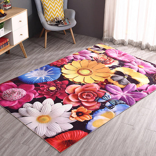 Modern Home Decoration Rug Multicolor Geography Area Rug Polyster Easy Care Washable Indoor Rug