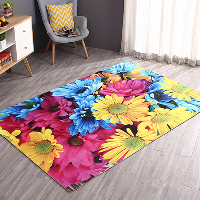 Modern Home Decoration Rug Multicolor Geography Area Rug Polyster Easy Care Washable Indoor Rug