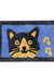 Feblilac Cat and the Footprints Blue Ground Bath Mat