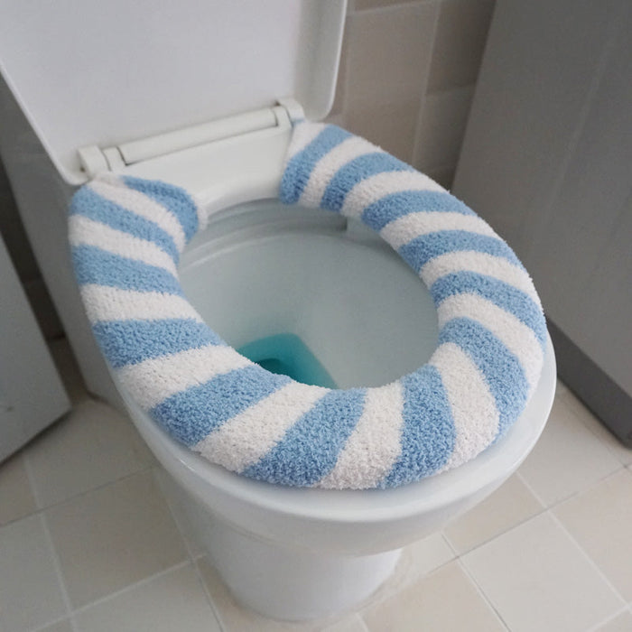 Feblilac Cute Heart/Solid/Stripe Toilet Seat Cover