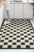 Feblilac Vintage Black and White Checkerboard Leather Door Mat