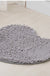 Feblilac Heart-shaped Solid Chenille Non-Slip Microfiber Shag Bathroom Rug Mat