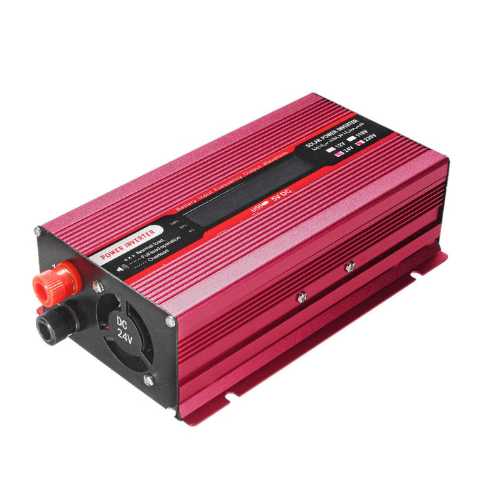 2000W DC 12V/24V to AC 110V/220V Solar Power Inverter Modified Sine Wave LCD Voltage Display