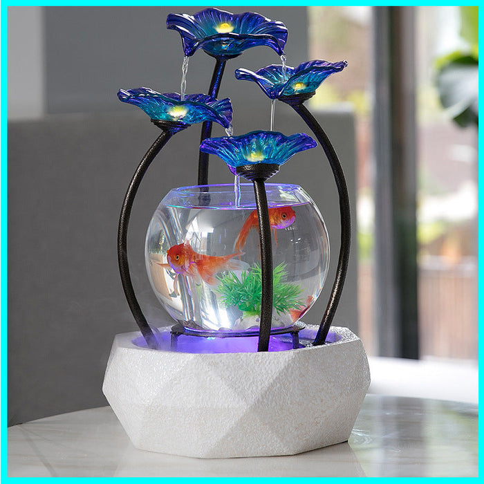 Flowing Water Ornaments Fish Tank Living Room Creative Ceramic Fountain Humidifier