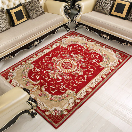 Shabby Chic Flower Rug Multi Colored Synthetics Area Carpet Non-Slip Backing Stain-Resistant Washable Area Rug for Parlor