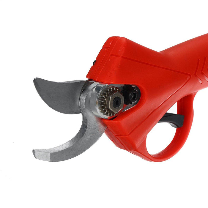 36V 25mm 1.3AH Cordless Electric Branch Scissor 2 Li-ion Batteries Pruning Shear Pruner Electric Pruning Shear (Red)