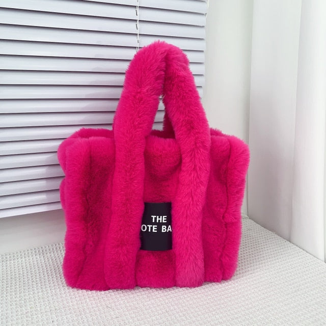 Designer Faux Fur Tote Bag - Okeihouse