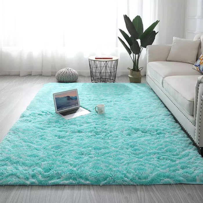 Calming Living Room Rug Multicolored Patterned Indoor Rug Shag Non-Slip Backing Pet Friendly Area Carpet