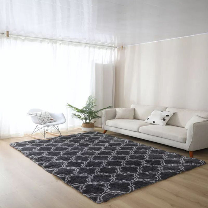 Calming Living Room Rug Multicolored Patterned Indoor Rug Shag Non-Slip Backing Pet Friendly Area Carpet