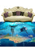 Novelty 3D Ocean Printed Rug Multi-Color Polyster Area Carpet Non-Slip Backing Easy Care Area Rug for Living Room