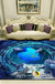 Novelty 3D Ocean Printed Rug Multi-Color Polyster Area Carpet Non-Slip Backing Easy Care Area Rug for Living Room