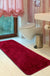 Feblilac Rectangular Solid Wine Red Tufted Bath Mat